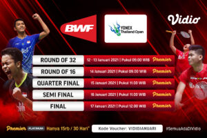 Badminton Live YONEX Thailand Open 2021 dapat ditonton melalui Live Streaming BWF & TVRI