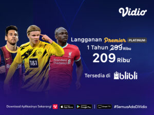 Promo Blibli, Vidio Premier Platinum hanya Rp 209 Ribu.