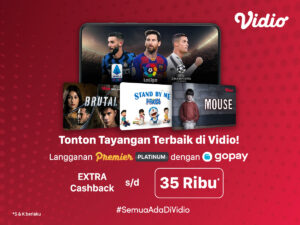 Langganan Vidio Premier Platinum Pakai promo GoPay Cashback s/d 50%!