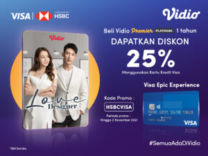 Paket Vidio 1 Tahun Diskon 25% Dengan Promo Kartu Kredit HSBC VISA