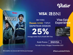 Nikmati Diskon 25%, Beli Paket Vidio Hemat Dengan Promo Kartu Kredit BNI VISA