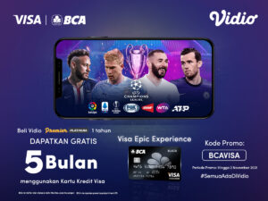 Pakai Kartu Kredit BCA Visa, Beli Vidio Premier Platinum 1 Tahun & Dapat Gratis Ekstra 5 Bulan!
