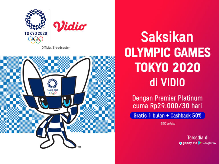 Nikmati Semua Hiburan di Vidio, Beli 1 Bulan Gratis 1 Bulan + Cashback s.d. 50% Bayar Pakai GoPay!