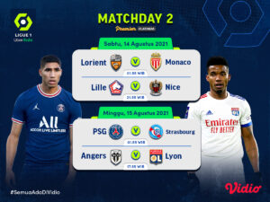 Link Live Streaming Nonton Ligue 1 Prancis Matchday 2 2021/2022