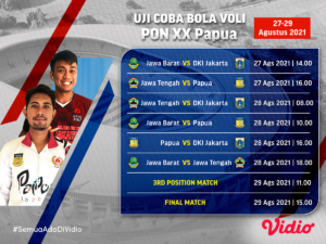 Link Live Streaming Uji Coba Bola Voli PON XX Papua 2021