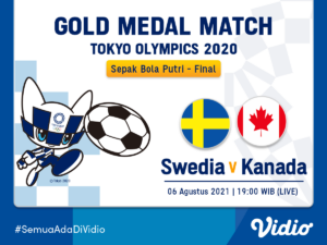 Live Streaming Final Sepak Bola Putri Swedia vs Kanada Olimpiade Tokyo 2020