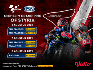 Jadwal dan Link Live Streaming MotoGP 2021 Styria