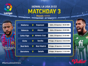 Link Live Streaming La Liga 2021-2022: Jornada 3