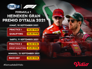 Streaming F1 Italia 2021 Akhir Pekan Ini di FOX Sports