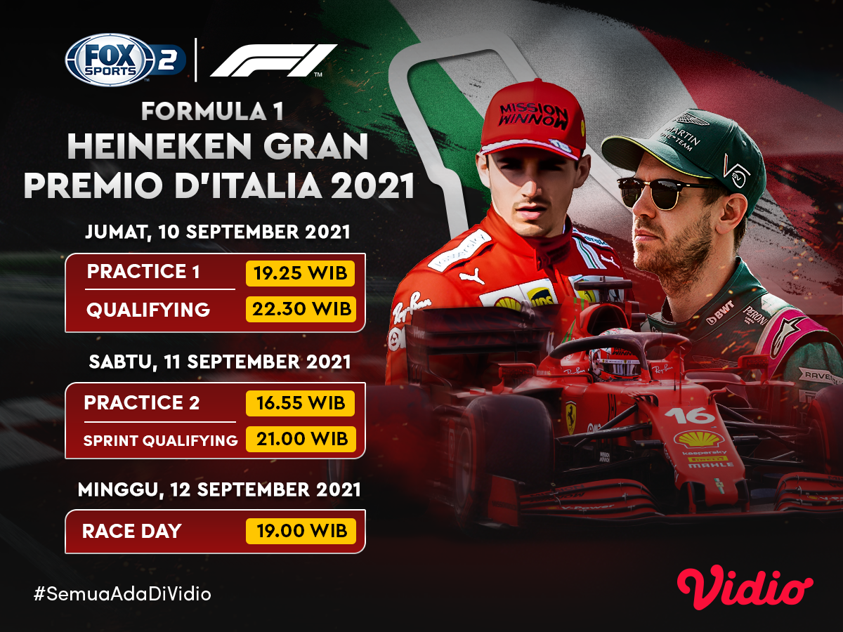Streaming F1 Italia 2021 Akhir Pekan Ini di FOX Sports - Vidio Blog