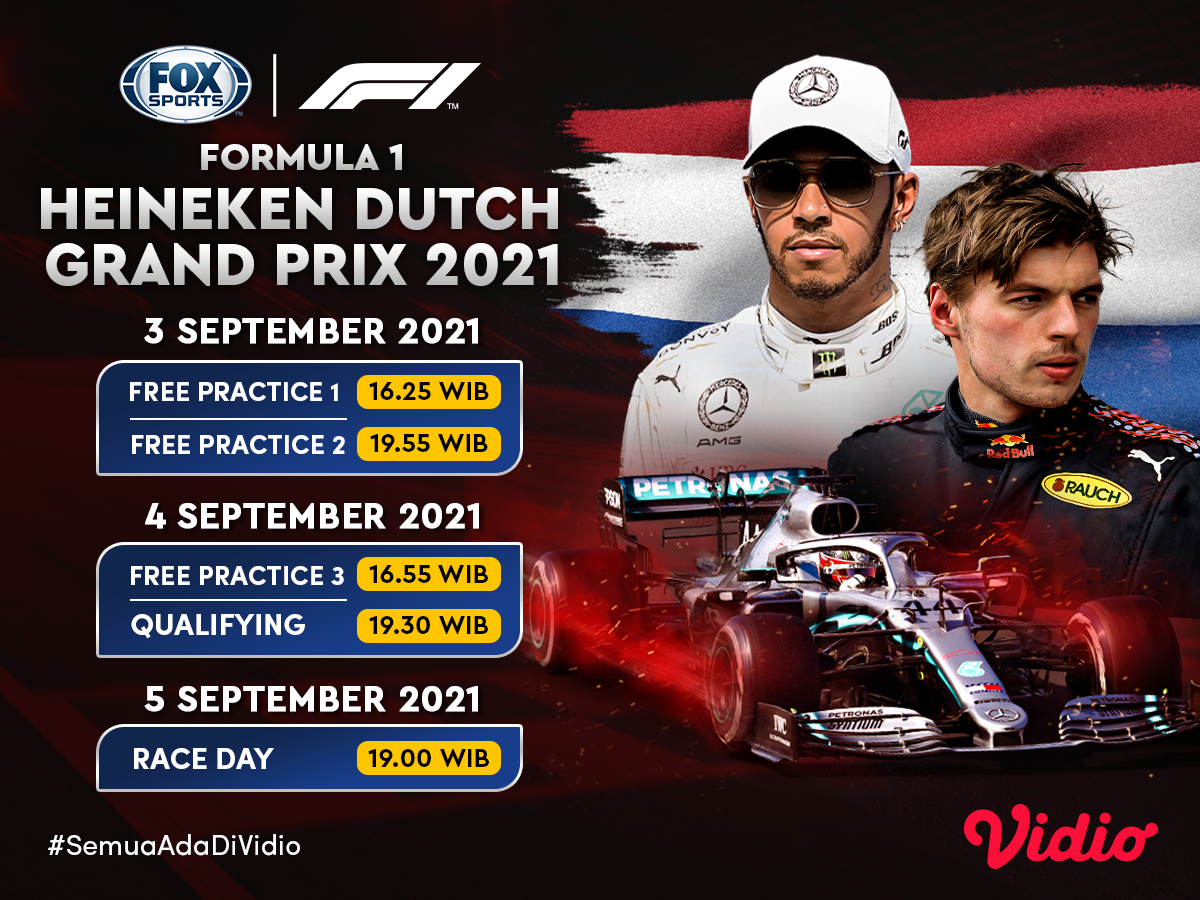 Streaming F1 GP Belanda 2021 Akhir Pekan Ini di FOX Sports - Vidio Blog