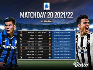 Jadwal Live Streaming Serie A Italia 2021/22 Pekan 20 di Vidio