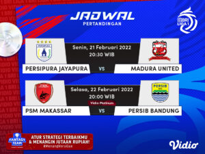 Jadwal Liga 1 2021-22 Laga Tunda Pekan Ke-22 Live Streaming di Vidio