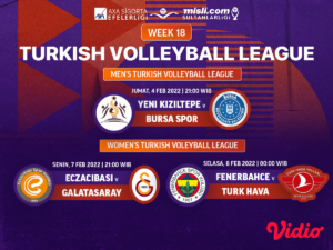 Saksikan Live Streaming Liga Voli Turki 2021/22 Pekan 18 di Vidio