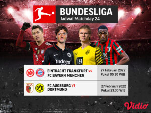 Link Live Streaming Bundesliga 2021-22 Pekan Ke-24, Ada Frankfurt vs Munchen