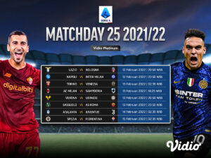 Jadwal Lengkap Serie A 2021/22 Pekan 25 Live Streaming di Vidio, Ada Napoli vs Inter