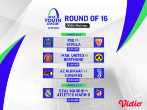 Saksikan Live Streaming Babak 16 Besar UEFA Youth League 2021/22
