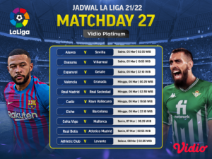 Live Streaming La Liga ( Liga Spanyol ) 2021/22 Pekan Ke-27 - Madrid Jamu Sociedad