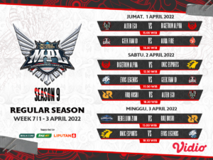 Inilah Jadwal dan Link Live Streaming MPL S9 Pekan Ketujuh