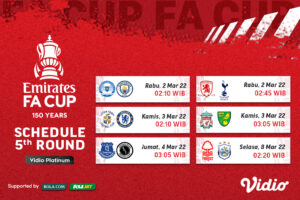 Jadwal Live Streaming Babak 16 Piala FA 2021/22 Malam Ini