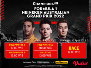 Ini Jadwal dan Link Live Streaming F1 GP Australia 2022 Pekan Ini
