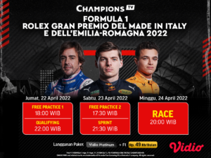 Jadwal dan Link Live Streaming F1 Emilia Romagna 2022