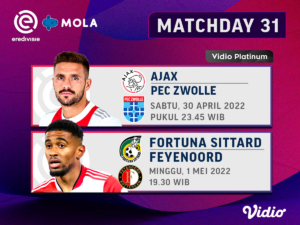 Ada Ajax vs Zwolle, Ini Jadwal dan Link Live Streaming Liga Belanda Pekan Ini