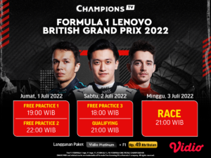 Jadwal F1 GP Inggris 2022 Pekan Ini