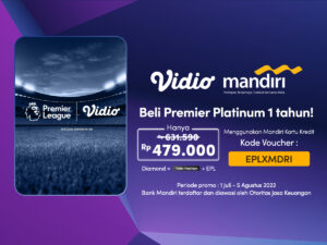 Promo Kartu Kredit Mandiri, Diskon Paket Vidio Diamond 1 Tahun cuma Rp 479.000!