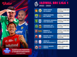 Jadwal Lengkap BRI Liga 1 2022-2023 Pekan Keenam