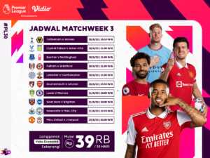 Jadwal Lengkap Liga Inggris 2022/23 Pekan Ketiga