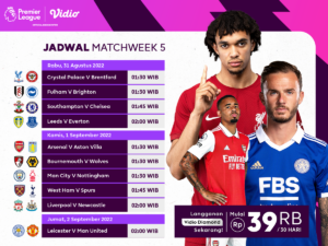 Jadwal Lengkap Liga Inggris 2022/23 Pekan 5