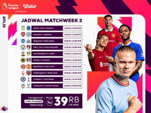 Jadwal Lengkap EPL 2022/23 Pekan Kedua