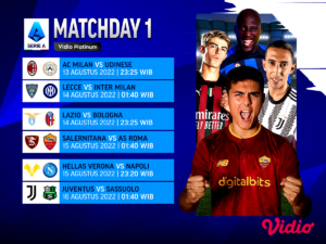 Jadwal Lengkap Serie A 2022/23 Pekan Pertama
