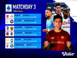 Jadwal Lengkap Serie A 2022/23 Pekan Ketiga