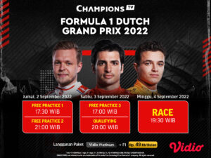 Jadwal Lengkap F1 GP Belanda 2022 Akhir Pekan Ini