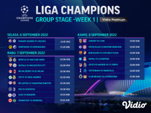 Jadwal Penyisihan Grup Liga Champions 2022/23 Matchday 1