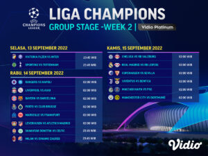 Jadwal Liga Champions 2022/23 Matchday 2