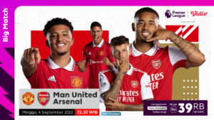Link Live Streaming Man United vs Arsenal di Liga Inggris 2022/23