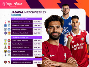 Jadwal Lengkap Liga Inggris 2022/23 Pekan 13