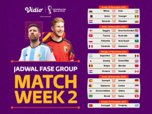 Jadwal dan Link Live Streaming Piala Dunia 2022 Matchweek 2 di Vidio