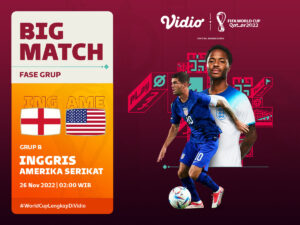 Jadwal dan Link Live Streaming Piala Dunia 2022: Inggris vs Amerika Serikat di Vidio
