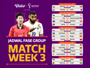 Jadwal dan Link Live Streaming Piala Dunia 2022 Matchweek 3 di Vidio
