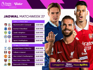 Siaran Langsung Liga Inggris 2022/2023 Matchweek 27