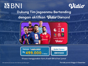 Beli Vidio Diamond 1 Tahun Rp 499.000 Ribu Pakai Kartu Kredit BNI!