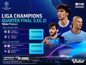Jadwal Liga Champions Babak 8 Besar Leg Kedua