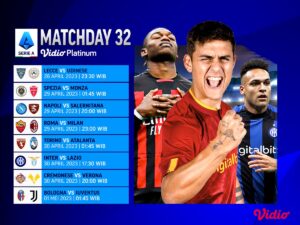 Jadwal Live Streaming Serie A Match Week 32