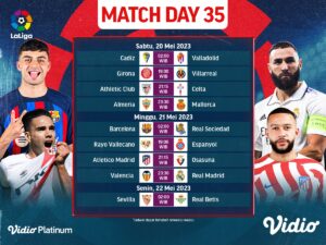 Jadwal Live Streaming Liga Spanyol Matchday 35
