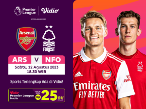 Arsenal vs Nottingham Forest, Sabtu 12 Agustus 2023. Premier League/Liga Inggris