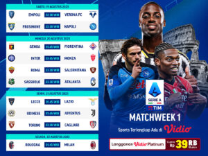 Jadwal dan Link Live Streaming Serie A Minggu 1 2023/2024